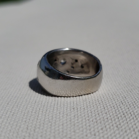 14kt white gold diamond bubble domed ring - Picture 3 of 6